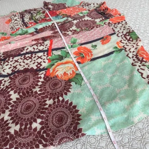 Saachi Artsy Twill Weaved Kimono Wool & Silk Open Cardigan Shrug Boho One Size - Picture 11 of 14